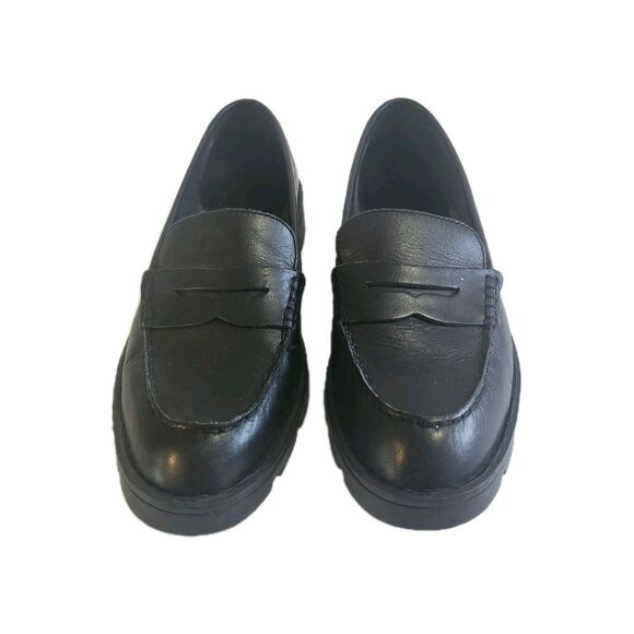 Born Shoes - Born Womens Black Leather Slip On Penny Loafers Shoes Size 8 M F75103
